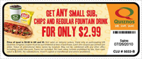 Quiznos $2.99 Printable Coupon