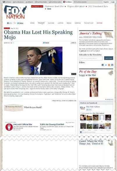 Fox Nation: Obama Has Lost His Speaking Mojo